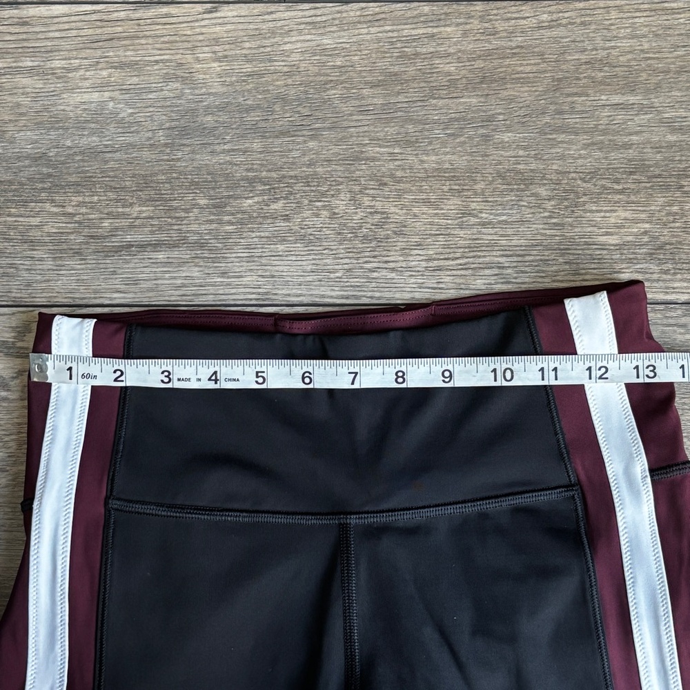 Athleta Crunch Colorblock 7/8 Length Tight Leggings Supersonic Black Burgundy S - Picture 8 of 13